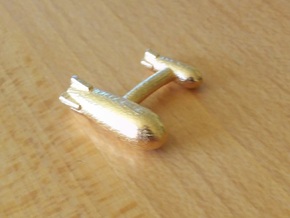 Nuclear Cufflinks in Polished Gold Steel