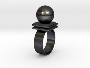 Ballin' Ring in Polished and Bronzed Black Steel