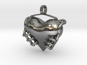 Heart Engine in Polished Silver