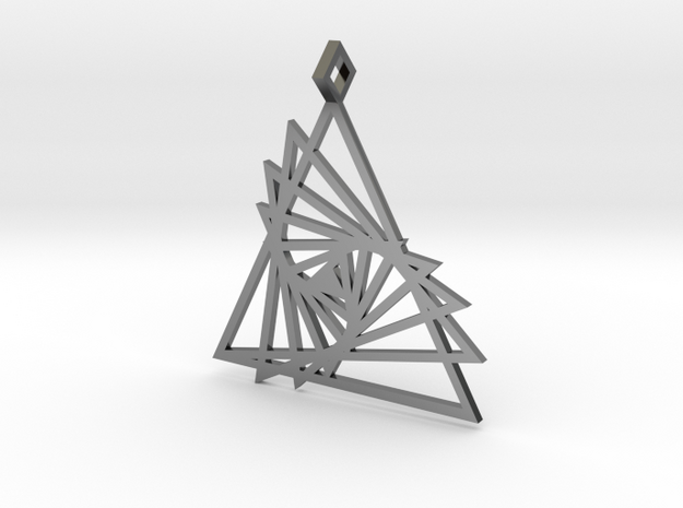 Triangle array in Fine Detail Polished Silver