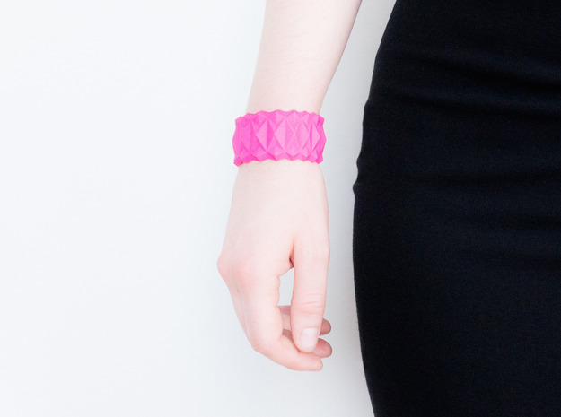 Facet Bracelet #01 in Pink Processed Versatile Plastic