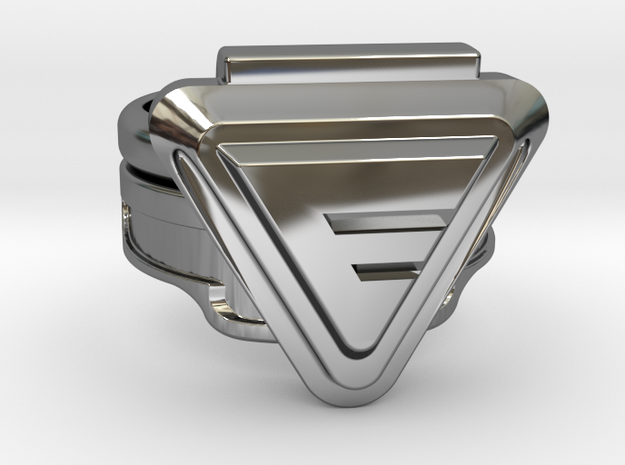 Custom Doctor Evil Ring v2 18.34mm Size 8 1/4 in Fine Detail Polished Silver