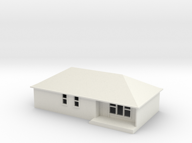 N Scale Australian House #1A in White Natural Versatile Plastic