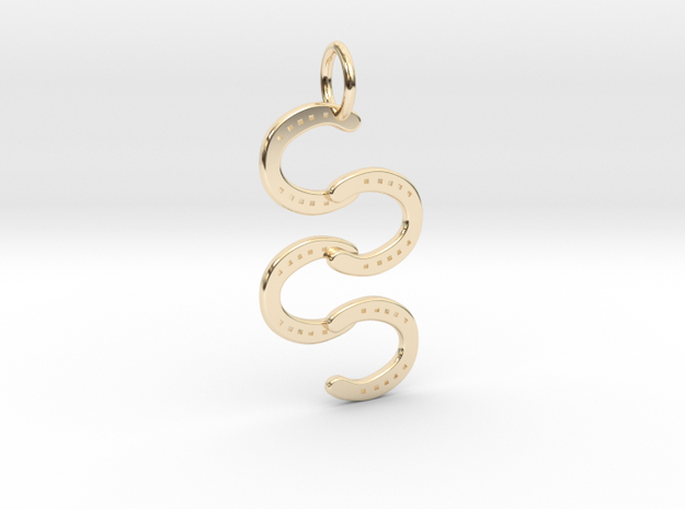Horse Shoe pendant in 14k Gold Plated Brass