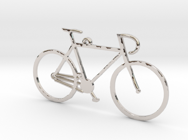 Racing Bicycle in Rhodium Plated Brass