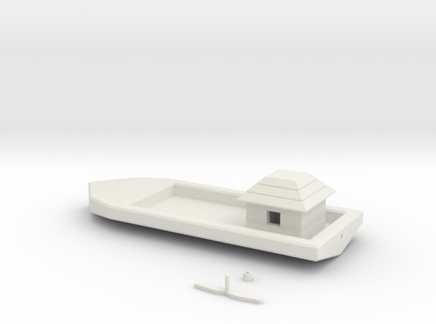 Simple Floating Boat in White Natural Versatile Plastic