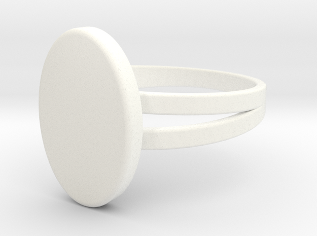 Customizable Signet Ring in White Processed Versatile Plastic