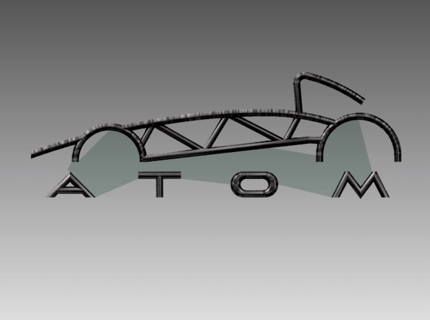 Atom Logo interpretation reversed in Polished Bronzed Silver Steel