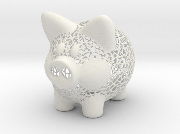 Peek A Boo Piggy Bank 1 in White Natural Versatile Plastic