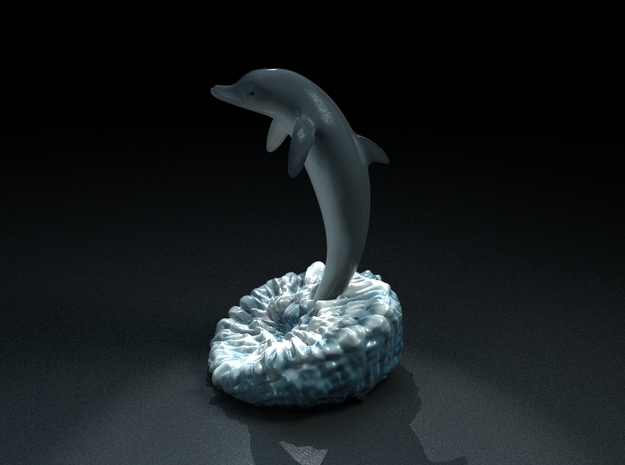 Dolphin tail dancing (3" tall) in Standard High Definition Full Color