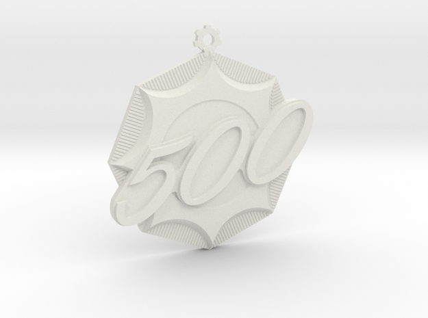 Immortan Joe "500" Badge / Medal in White Natural Versatile Plastic
