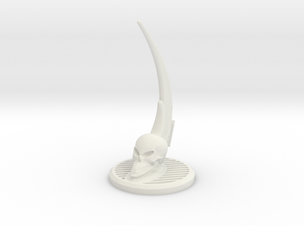 DE Skull Spike Pillar in White Natural Versatile Plastic