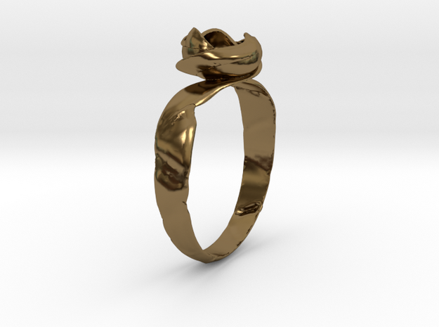 Flower ring in Polished Bronze