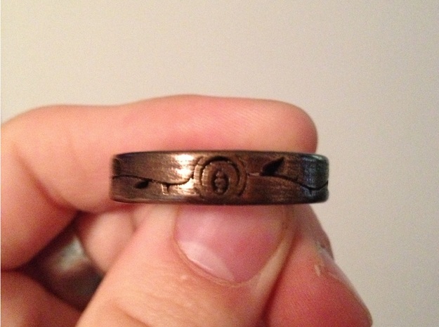 Pagan Ring in Polished Bronzed Silver Steel