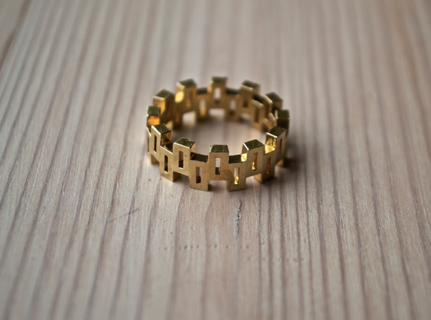 "Boxiness" Ring - Size Medium in Natural Brass