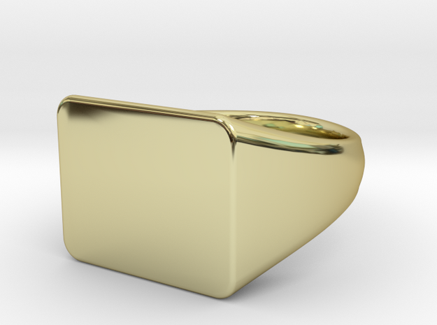 Customizable signet Ring Rectangular in 18k Gold Plated Brass