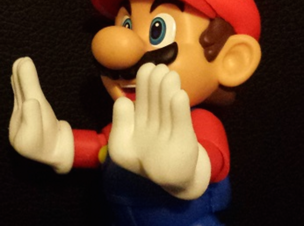 Stop Hands for S.H. Figuarts Mario / Luigi in White Processed Versatile Plastic