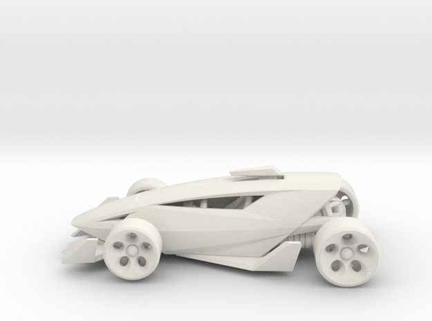 Shredder Race Car Toy in White Natural Versatile Plastic