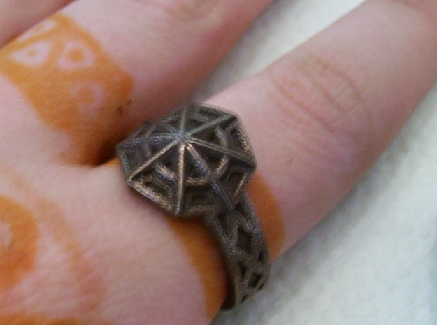 Star of the Arcane Order Ring Size 10 in Polished Bronze Steel