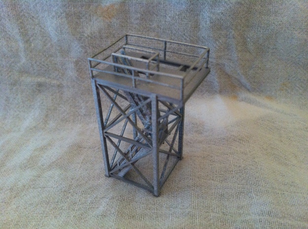 'N Scale' - 10'x10'x20' Tower Top With Stairway in Tan Fine Detail Plastic