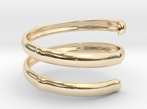 Bamboo ring(Japan 10,USA 5.5,Britain K) in 14K Yellow Gold