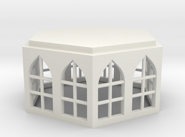 15mm Building Unit with Gothic Windows in White Natural Versatile Plastic