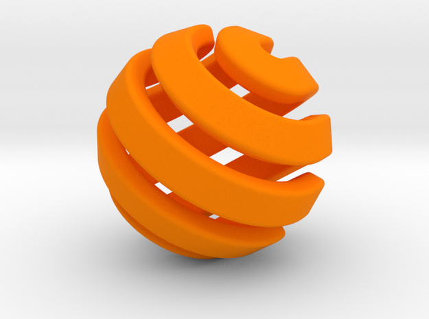 Ball-11-2 in Orange Processed Versatile Plastic