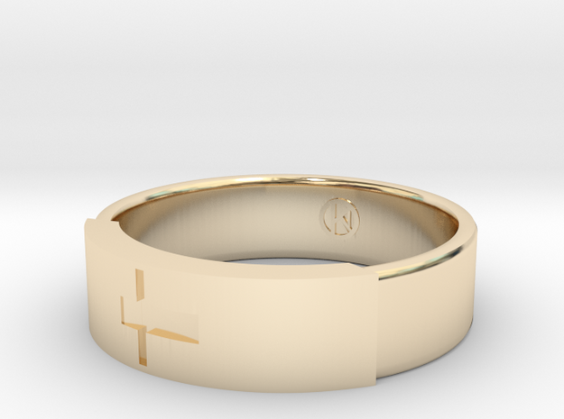 Ring with jesus in 14K Yellow Gold