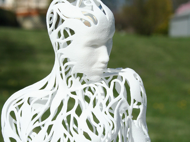 Kneeling Woman in White Natural Versatile Plastic