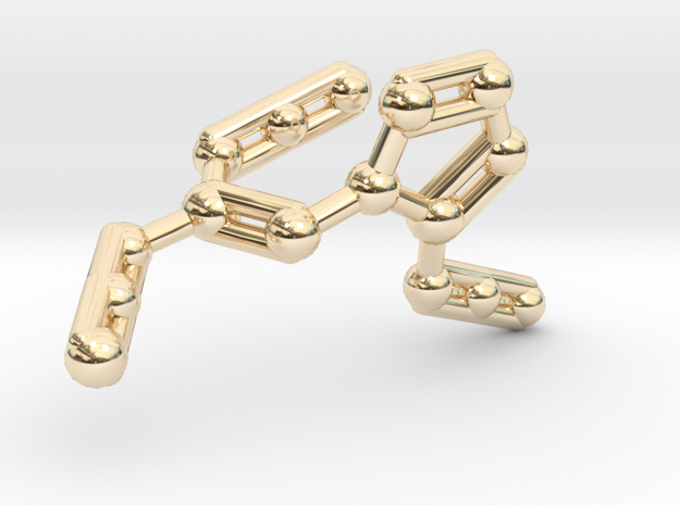 Azidoazide Azide Molecule Necklace in 14k Gold Plated Brass