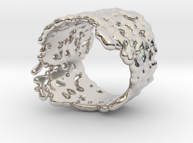 Ring Melting No.8 in Rhodium Plated Brass