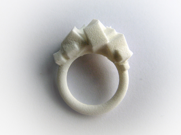 Rock Ring size 6 in White Natural Versatile Plastic