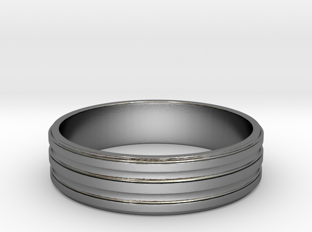 Back to Basic Collection - Round beveled ring in Polished Silver