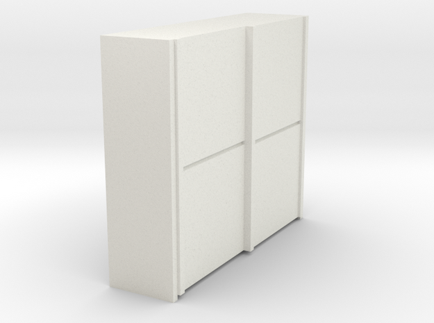 A 017 sliding closet Schiebeschrank 1:87 in White Natural Versatile Plastic