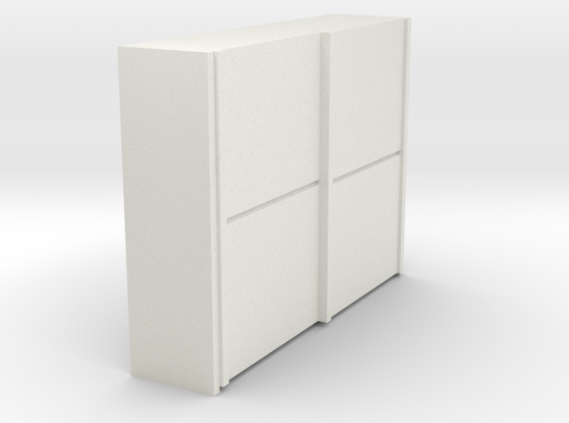A 018  sliding closet Schiebeschrank 1:87 in White Natural Versatile Plastic