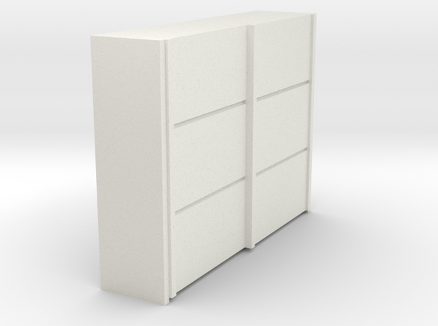 A 019 sliding closet Schiebeschrank 1:87 in White Natural Versatile Plastic: 1:87 - HO