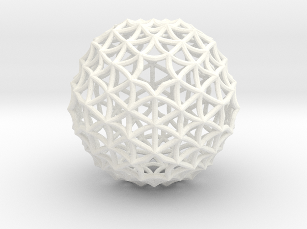 Fractal Geom Sphere in White Processed Versatile Plastic