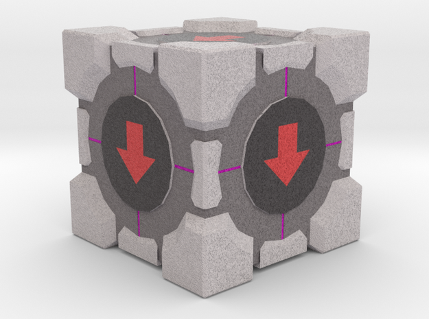 Downvote Cube in Full Color Sandstone