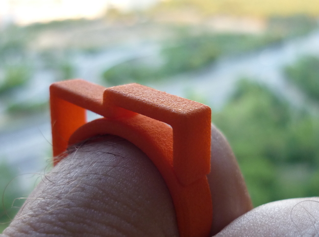 Adjustable ring for men. Model 5. in Orange Processed Versatile Plastic