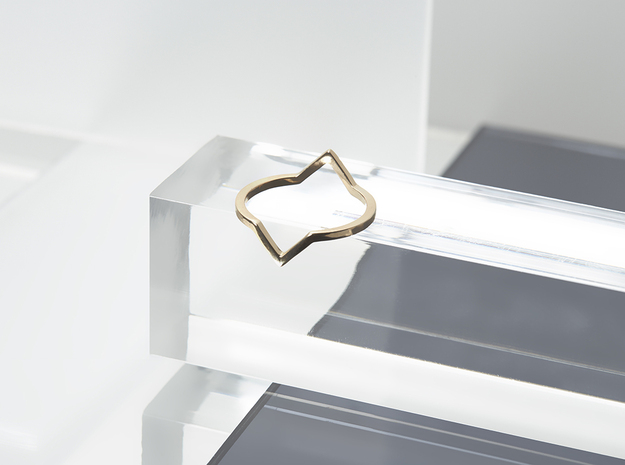 Square Illusion Ring in Polished Bronze: 6 / 51.5