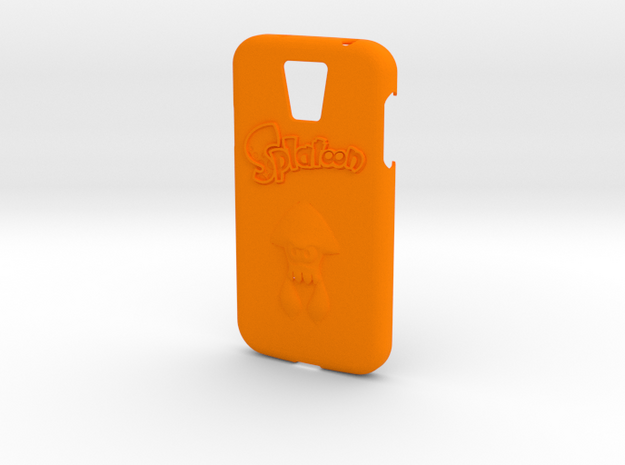 Galaxy S4 Splatoon Case (speaker to front) in Orange Processed Versatile Plastic