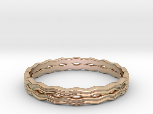 Waterring (Japan 14,America 7.5,Britain O)  in 14k Rose Gold Plated Brass