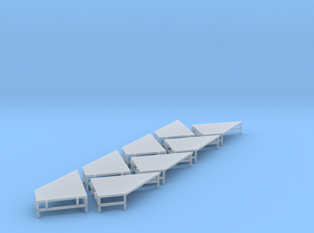 N Scale Angular Loading Dock 4 Left+4 Right in Tan Fine Detail Plastic
