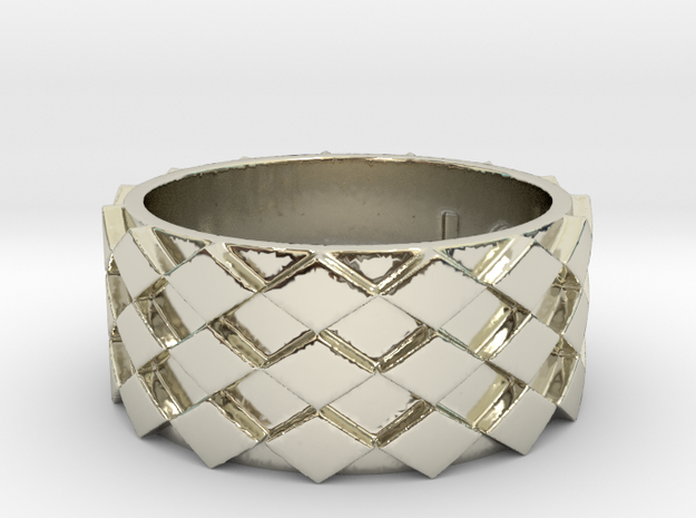 Futuristic Diamond Ring Size 10 in 14k White Gold