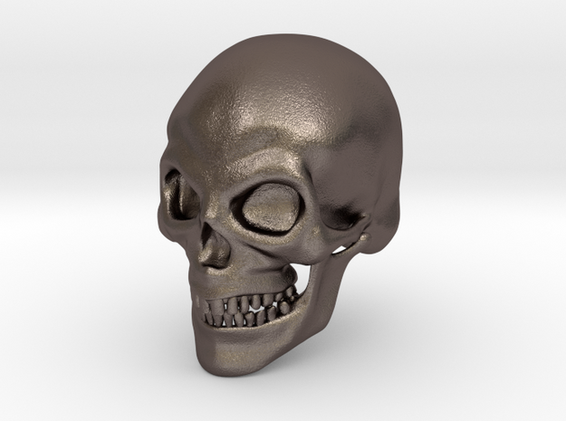 Skull Print in Polished Bronzed Silver Steel
