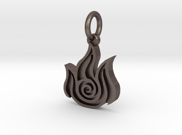 Avatar Fire Pendant in Polished Bronzed Silver Steel