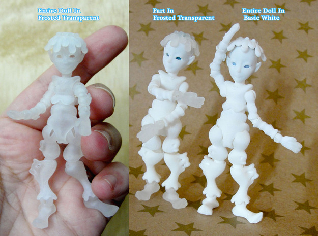 Iceling Fairy BJD tiny Doll in White Natural Versatile Plastic