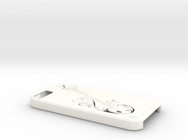 Iphone 5 Guitar Case in White Processed Versatile Plastic