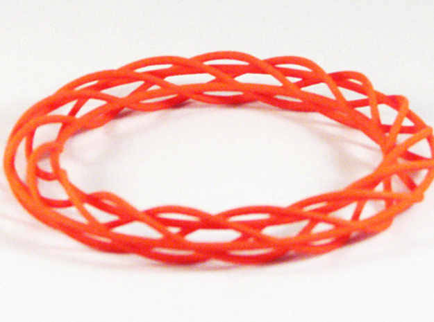 Twist Bangle A02M in Orange Processed Versatile Plastic