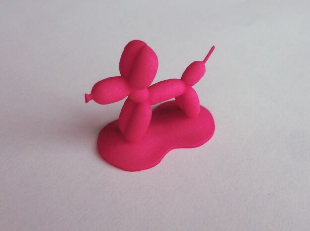 Balloon Dog Ring holder in Pink Processed Versatile Plastic